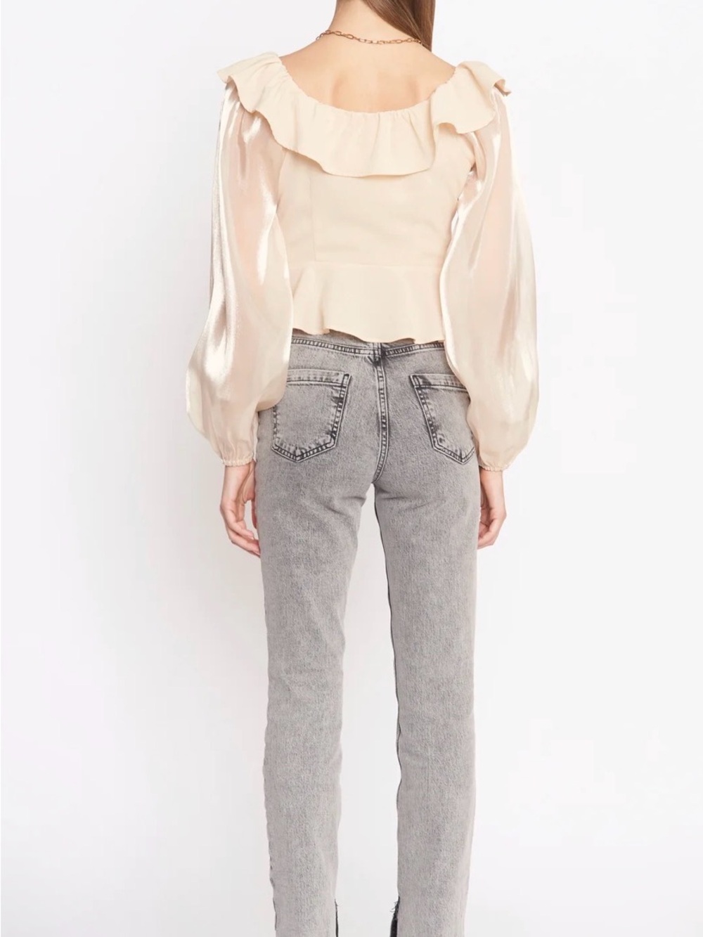 Ivory Ruffle Blouse - Picture 7 of 8